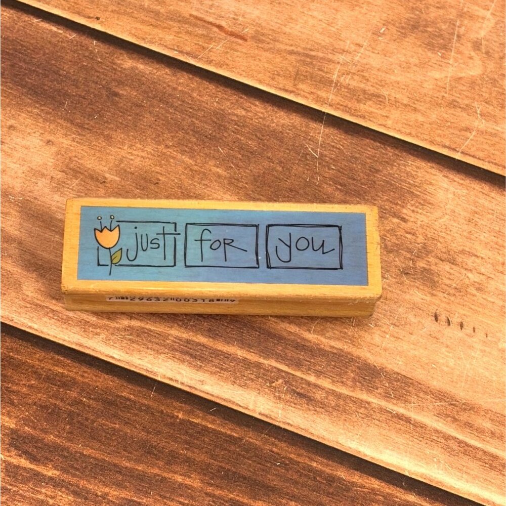 2006 STUDIO G JUST FOR YOU FLOWER WOOD MOUNTED RUBBER STAMP BY KOLETTE HALL